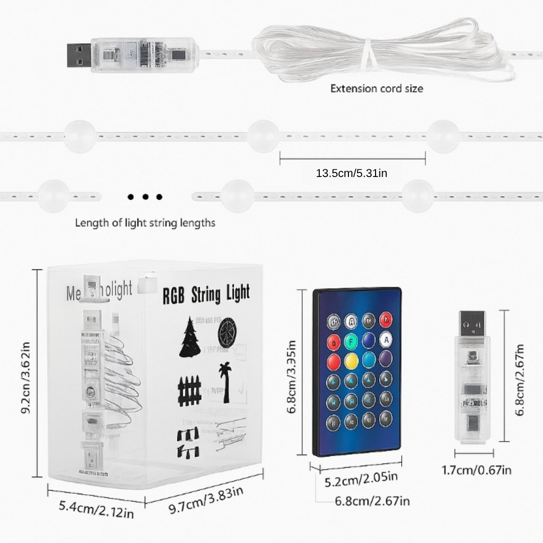 Luces Navideñas Smart RGB 10 m | App + Música + Impermeables
