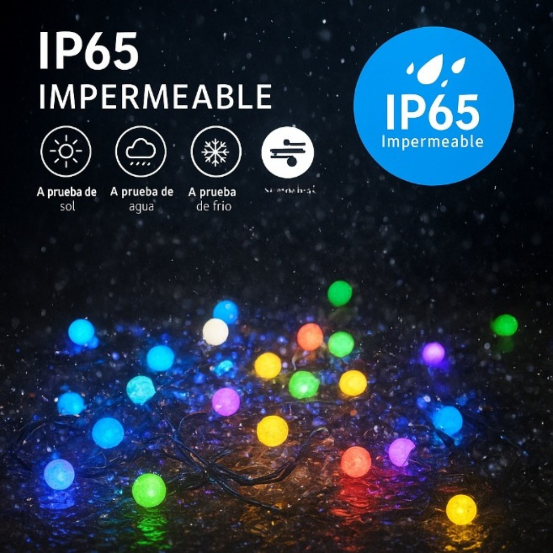 Luces Navideñas Smart RGB 10 m | App + Música + Impermeables